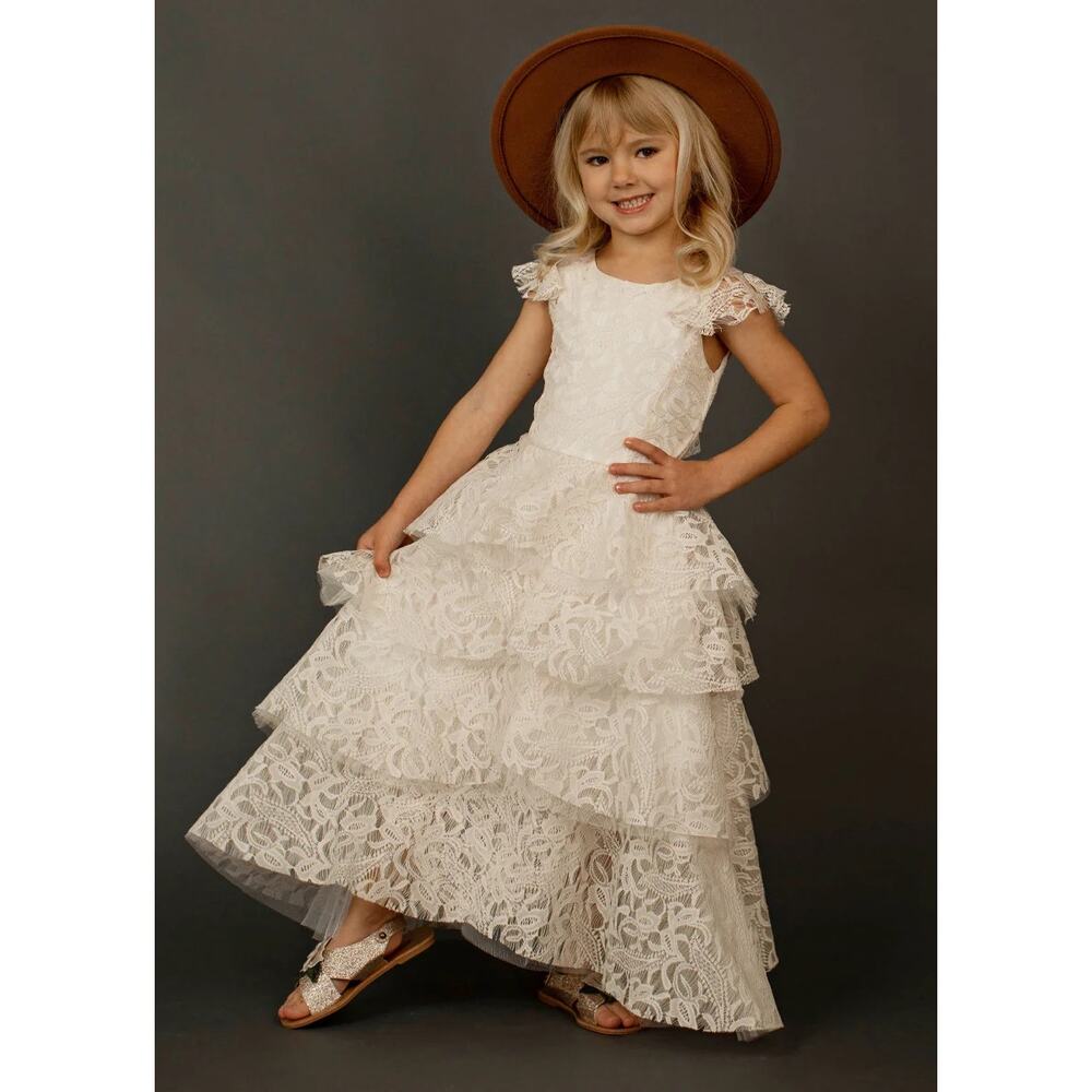 Joyfolie Girl's Mia Joy Azalea Dress in Cream size 3